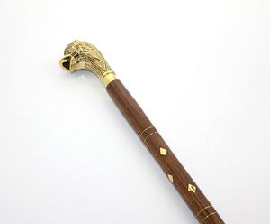 Brass Lion Bust Walking Stick 9073A