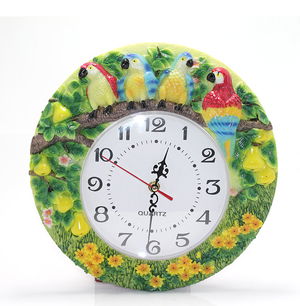 Wall Hanging Polyester Clock with Parrot ALK1537