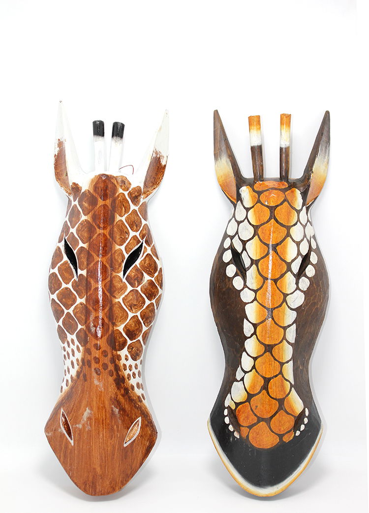 Wooden Zebra Mask 50 Cm