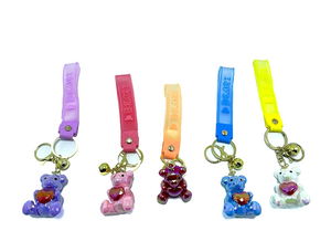 Hearted Teddy Bear Silicone Keychain Alk1700