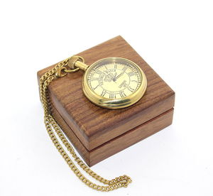 Wooden Boxed Brass Watch 16133