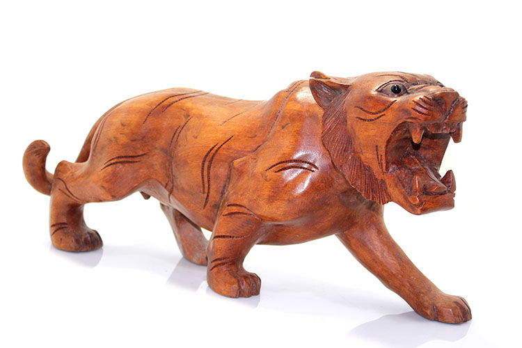 Wooden Hand Carved Tiger Figure No:7