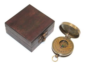 Brass Compass with Wooden Box KSK123