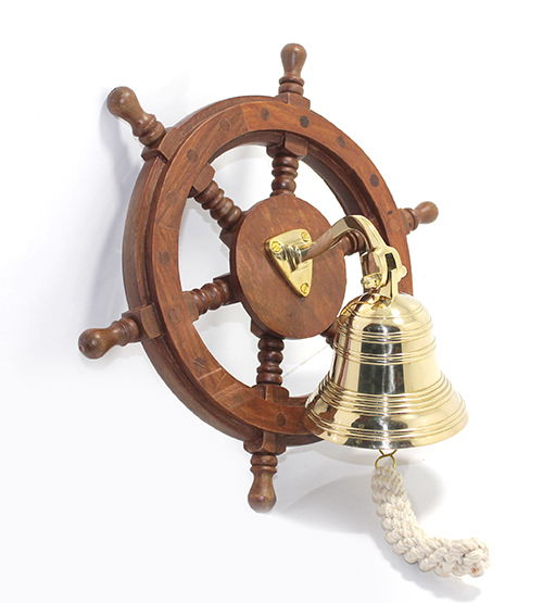 Wall Hanging Brass Bell with Rudder 4725