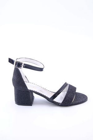 Black Children's Heeled Shoes 8089