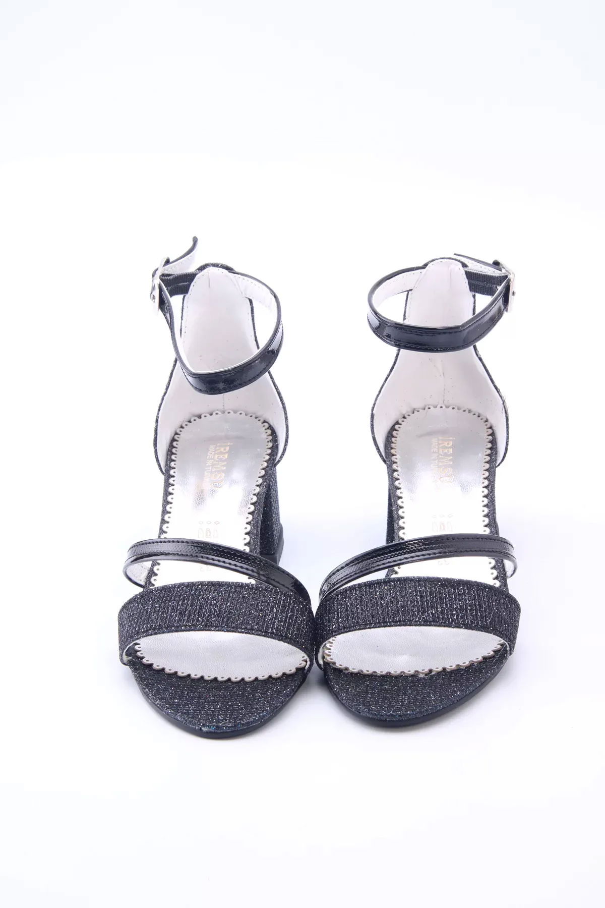 Black Children's Heeled Shoes 8089